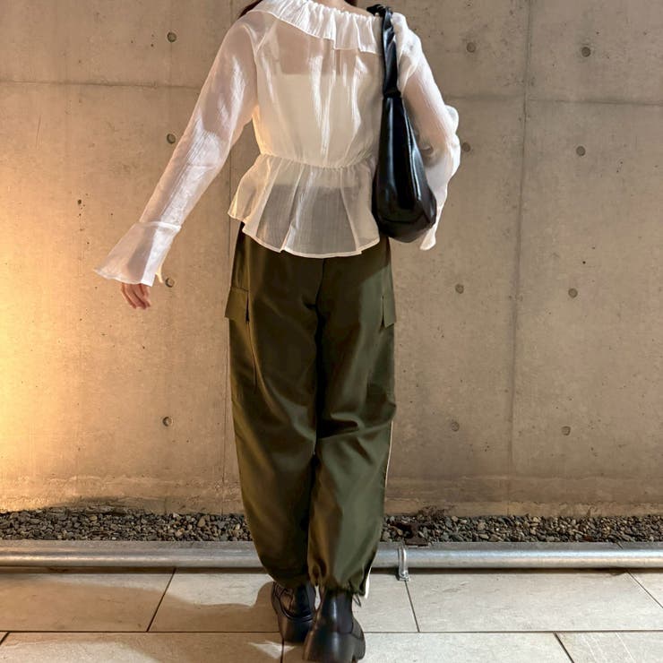 脇ライン入りカーゴパンツ | RMAF　NICE CLAUP / OLIVE des OLIVE | 詳細画像32 