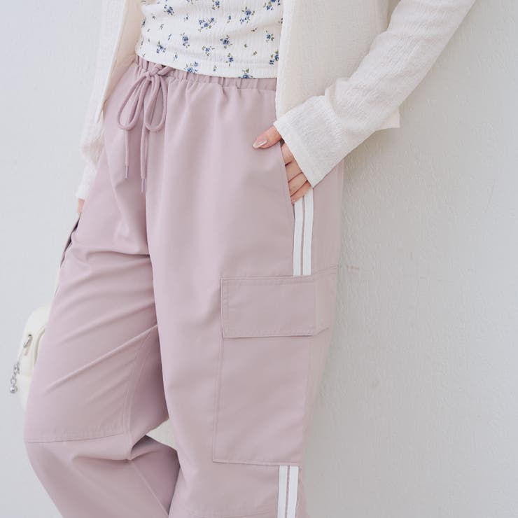 ピンク | 脇ライン入りカーゴパンツ | RMAF　NICE CLAUP / OLIVE des OLIVE