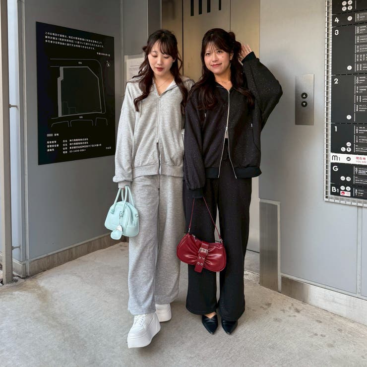 【セットアップ対応】キラキラスウェットパンツ | NICE CLAUP / OLIVE des OLIVE　OUTLET | 詳細画像6 