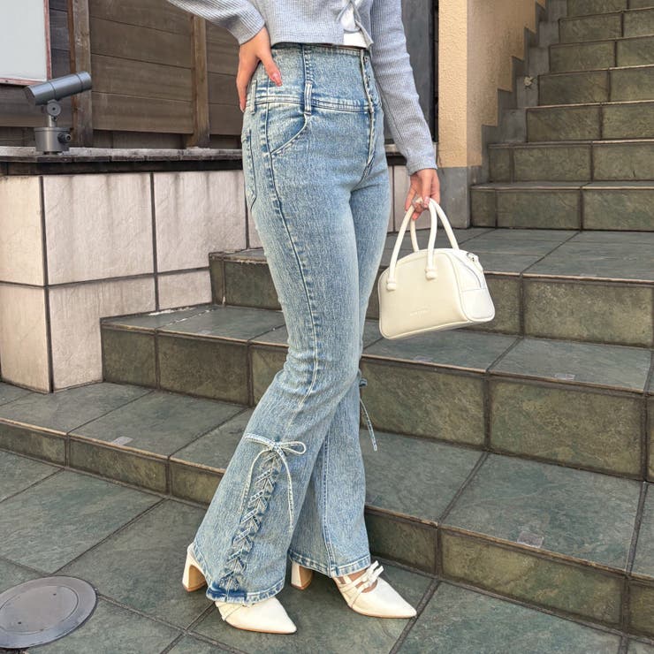 サイドレースアップセミフレアデニム | RMAF　NICE CLAUP / OLIVE des OLIVE | 詳細画像8 