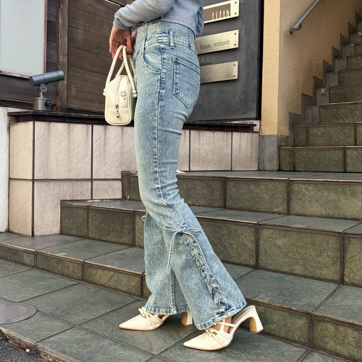 サイドレースアップセミフレアデニム | RMAF　NICE CLAUP / OLIVE des OLIVE | 詳細画像9 