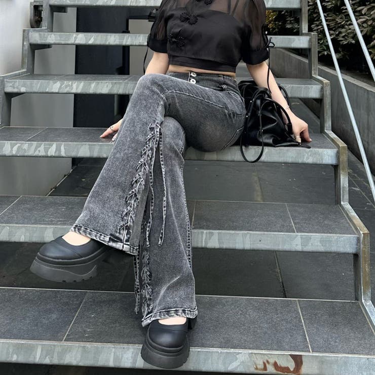 サイドレースアップセミフレアデニム | RMAF　NICE CLAUP / OLIVE des OLIVE | 詳細画像18 