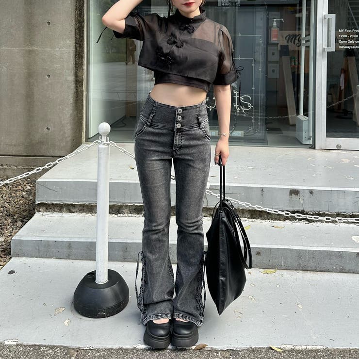 サイドレースアップセミフレアデニム | RMAF　NICE CLAUP / OLIVE des OLIVE | 詳細画像20 