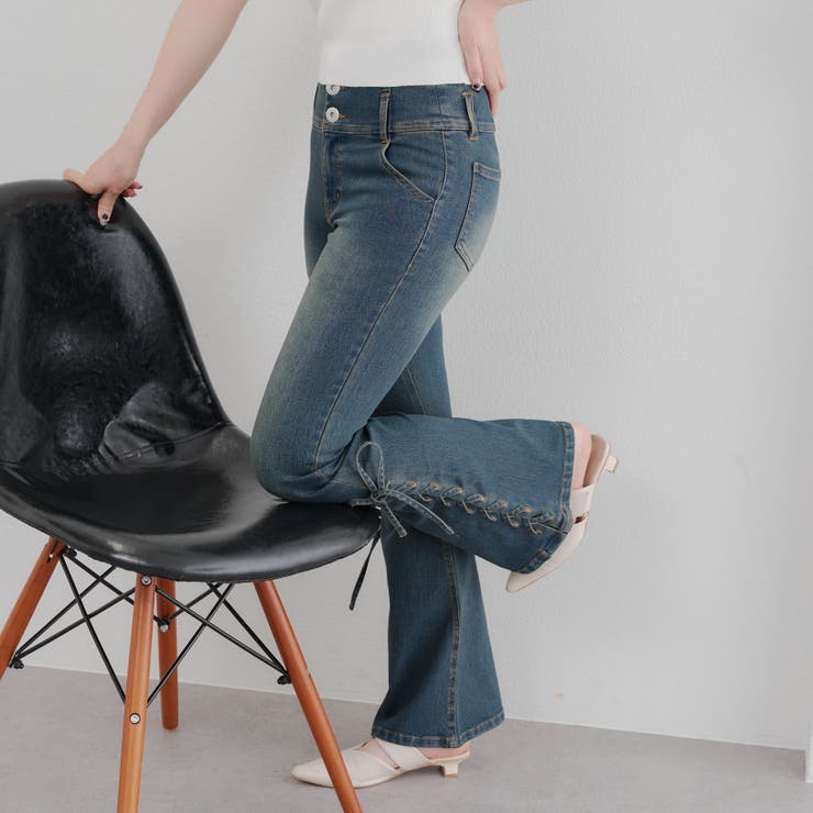 サイドレースアップセミフレアデニム | RMAF　NICE CLAUP / OLIVE des OLIVE | 詳細画像22 