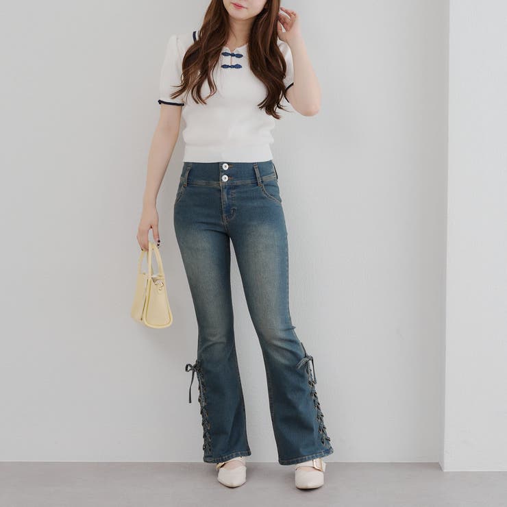 サイドレースアップセミフレアデニム | RMAF　NICE CLAUP / OLIVE des OLIVE | 詳細画像28 