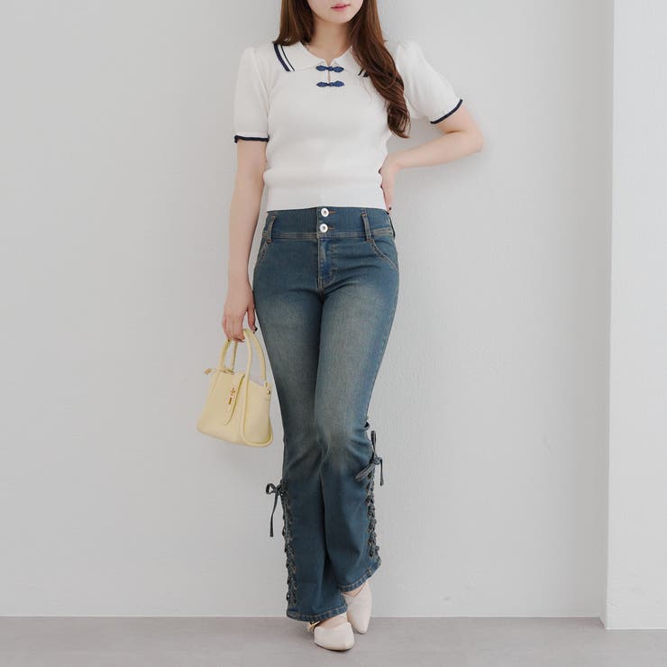 サイドレースアップセミフレアデニム | RMAF　NICE CLAUP / OLIVE des OLIVE | 詳細画像29 