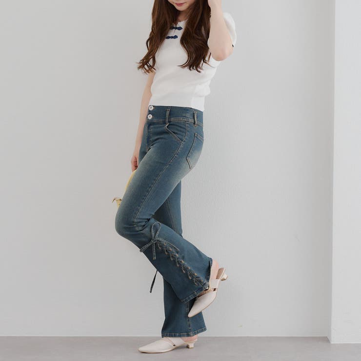 サイドレースアップセミフレアデニム | RMAF　NICE CLAUP / OLIVE des OLIVE | 詳細画像30 