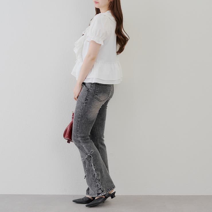 サイドレースアップセミフレアデニム | RMAF　NICE CLAUP / OLIVE des OLIVE | 詳細画像40 