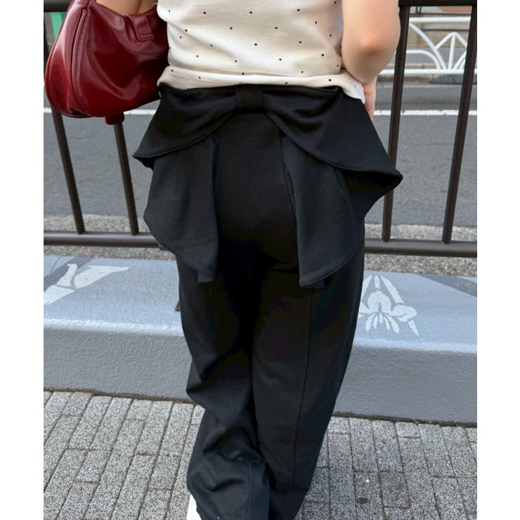 後ろ姿までかわいい！リボン付きバレルカットパンツ | NICE CLAUP / OLIVE des OLIVE　OUTLET | 詳細画像11 