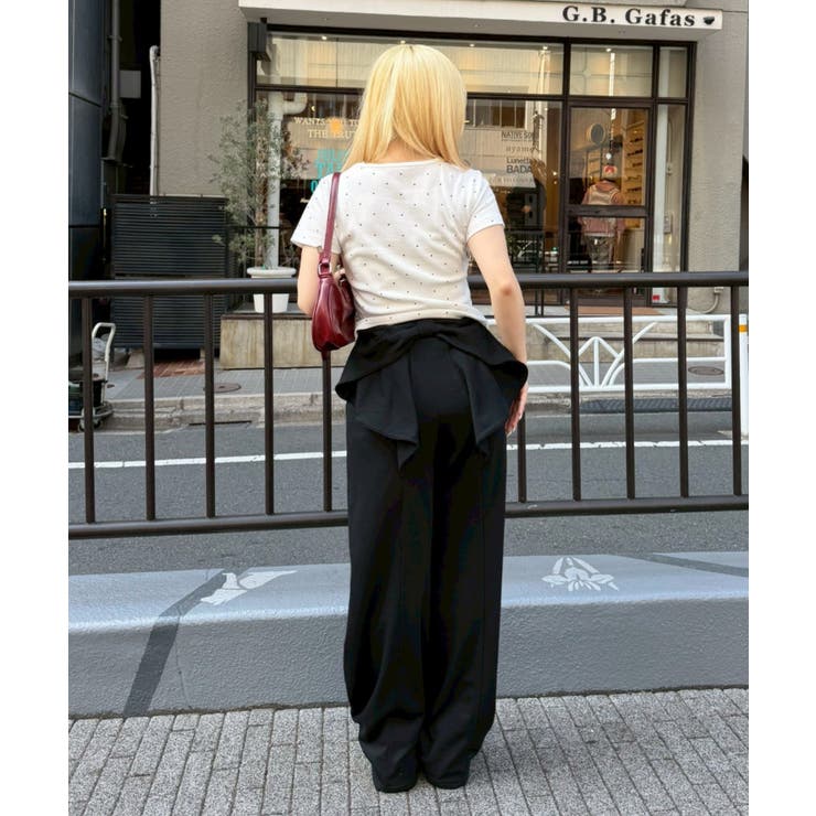 後ろ姿までかわいい！リボン付きバレルカットパンツ | NICE CLAUP / OLIVE des OLIVE　OUTLET | 詳細画像15 