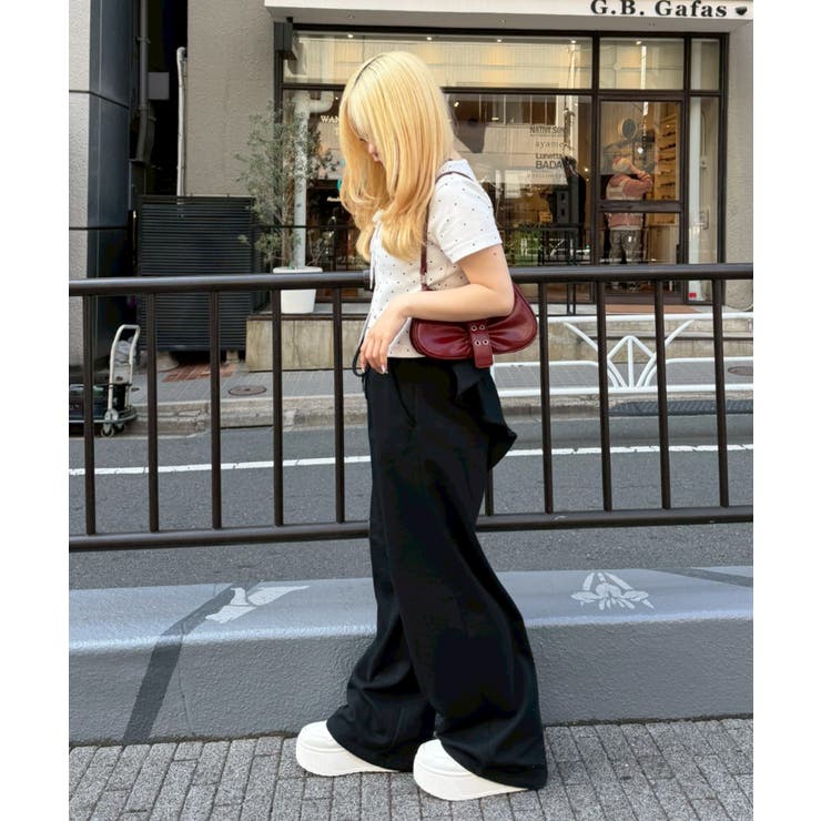 後ろ姿までかわいい！リボン付きバレルカットパンツ | NICE CLAUP / OLIVE des OLIVE　OUTLET | 詳細画像18 