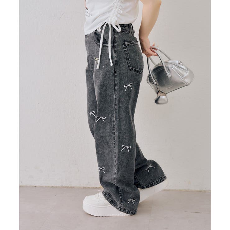 刺繍アソートデニムパンツ | NICE CLAUP / OLIVE des OLIVE　OUTLET | 詳細画像8 