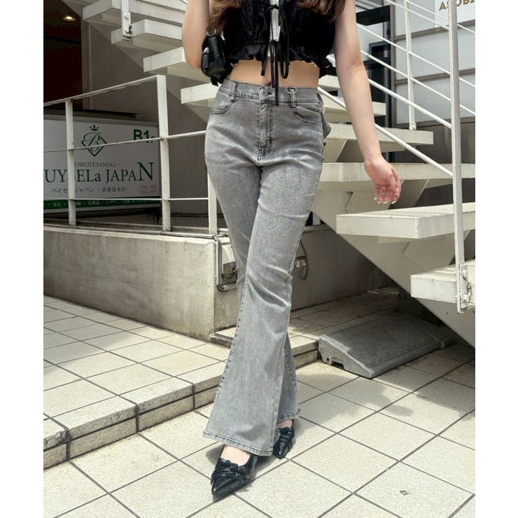 バックリボンレースフレアーパンツ | NICE CLAUP / OLIVE des OLIVE　OUTLET | 詳細画像2 