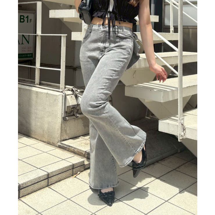 バックリボンレースフレアーパンツ | NICE CLAUP / OLIVE des OLIVE　OUTLET | 詳細画像6 