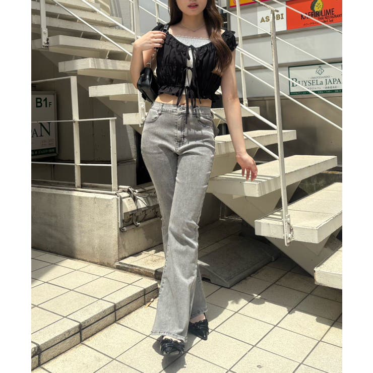バックリボンレースフレアーパンツ | NICE CLAUP / OLIVE des OLIVE　OUTLET | 詳細画像7 