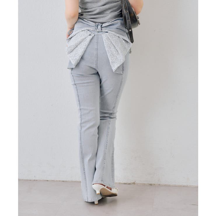 ブリーチ | バックリボンレースフレアーパンツ | NICE CLAUP / OLIVE des OLIVE　OUTLET