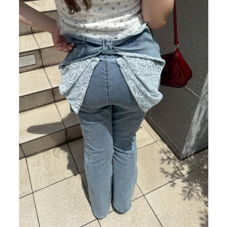 ケミカル | バックリボンレースフレアーパンツ | NICE CLAUP / OLIVE des OLIVE　OUTLET