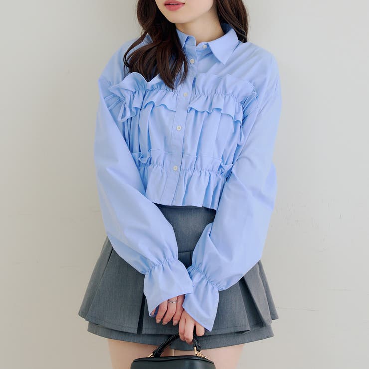 ブルー | フリルショートブラウス | RMAF　NICE CLAUP / OLIVE des OLIVE