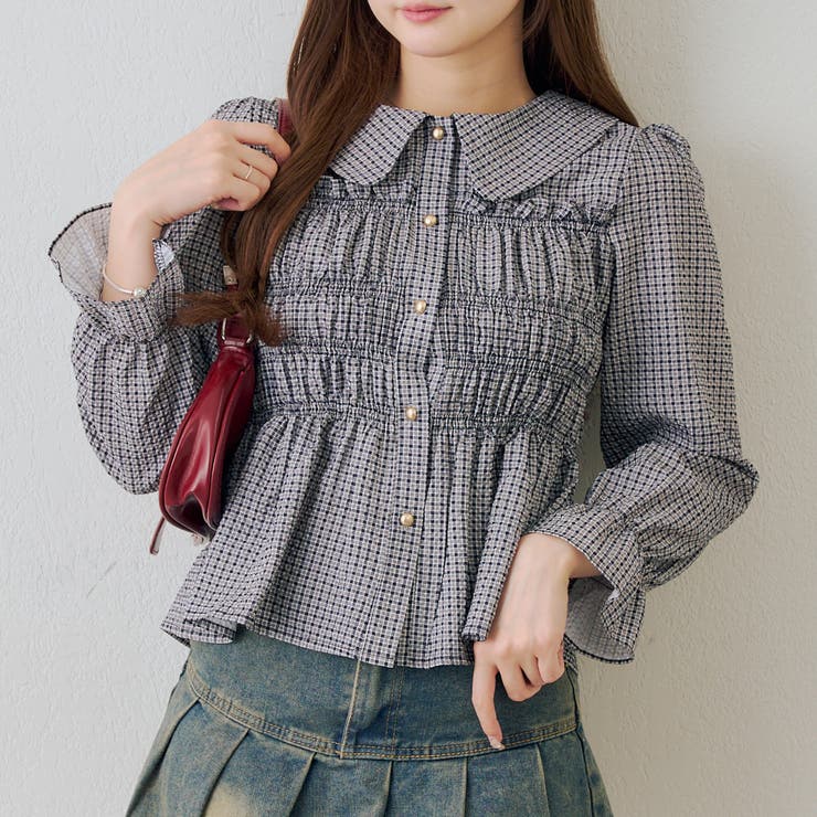 柄1 | シャーリング衿付ブラウス | RMAF　NICE CLAUP / OLIVE des OLIVE