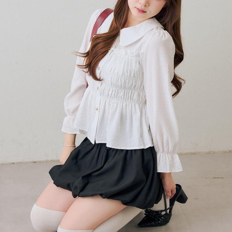 シャーリング衿付ブラウス | RMAF　NICE CLAUP / OLIVE des OLIVE | 詳細画像2 