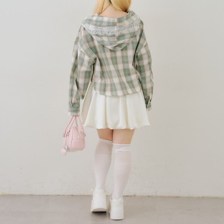 チェックフードレース付ブラウス | NICE CLAUP / OLIVE des OLIVE　OUTLET | 詳細画像9 