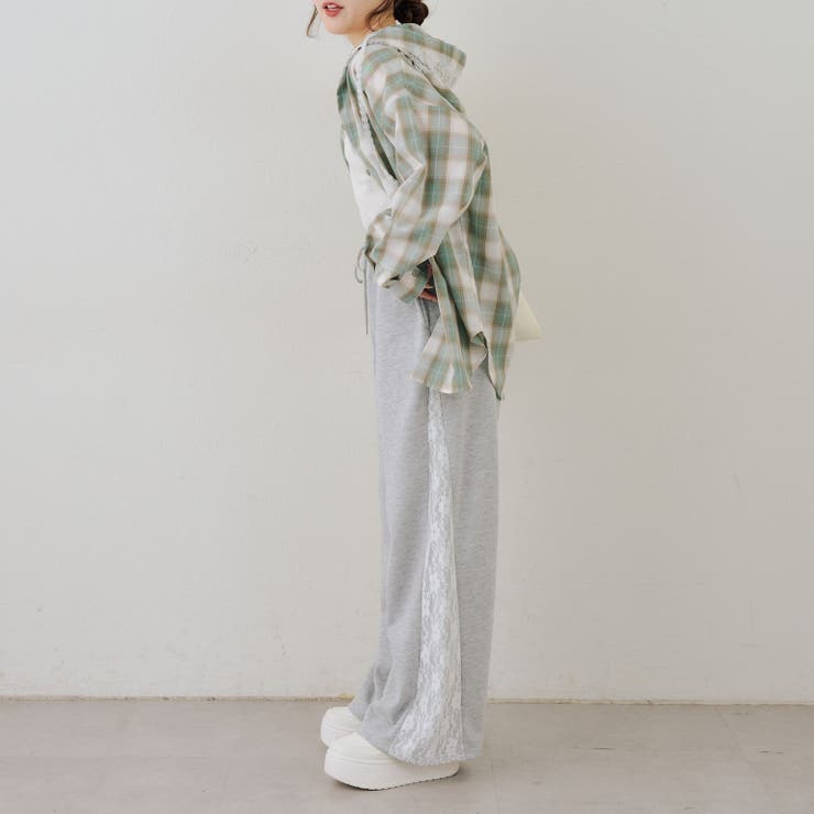 チェックフードレース付ブラウス | NICE CLAUP / OLIVE des OLIVE　OUTLET | 詳細画像15 