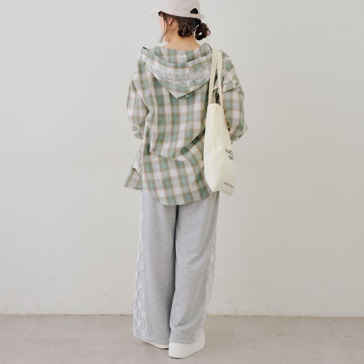 チェックフードレース付ブラウス | NICE CLAUP / OLIVE des OLIVE　OUTLET | 詳細画像16 