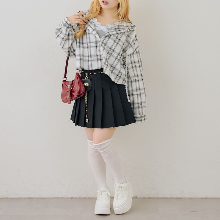 チェックフードレース付ブラウス | NICE CLAUP / OLIVE des OLIVE　OUTLET | 詳細画像33 