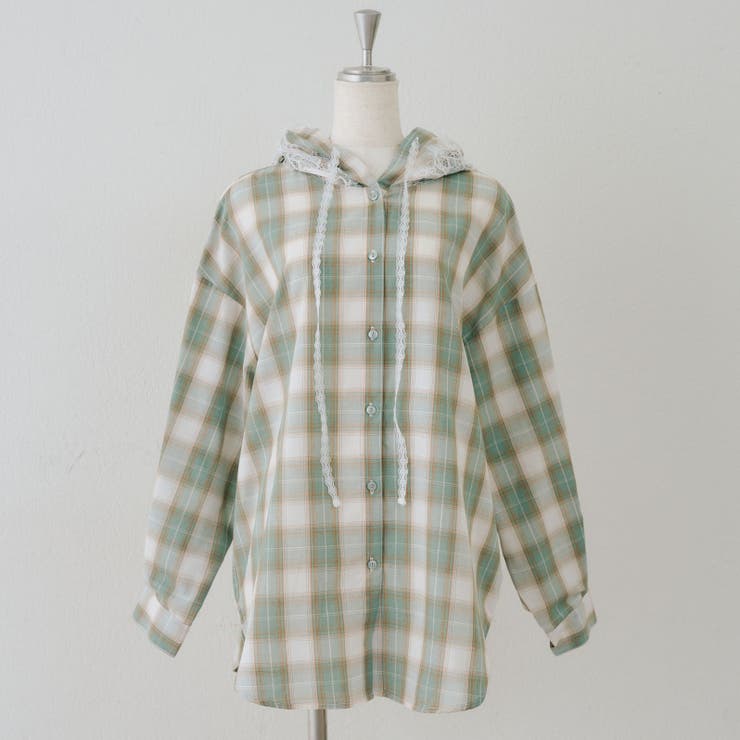 チェックフードレース付ブラウス | NICE CLAUP / OLIVE des OLIVE　OUTLET | 詳細画像44 