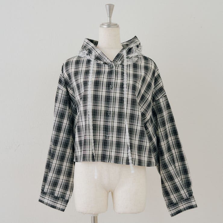 チェックフードレース付ブラウス | NICE CLAUP / OLIVE des OLIVE　OUTLET | 詳細画像45 