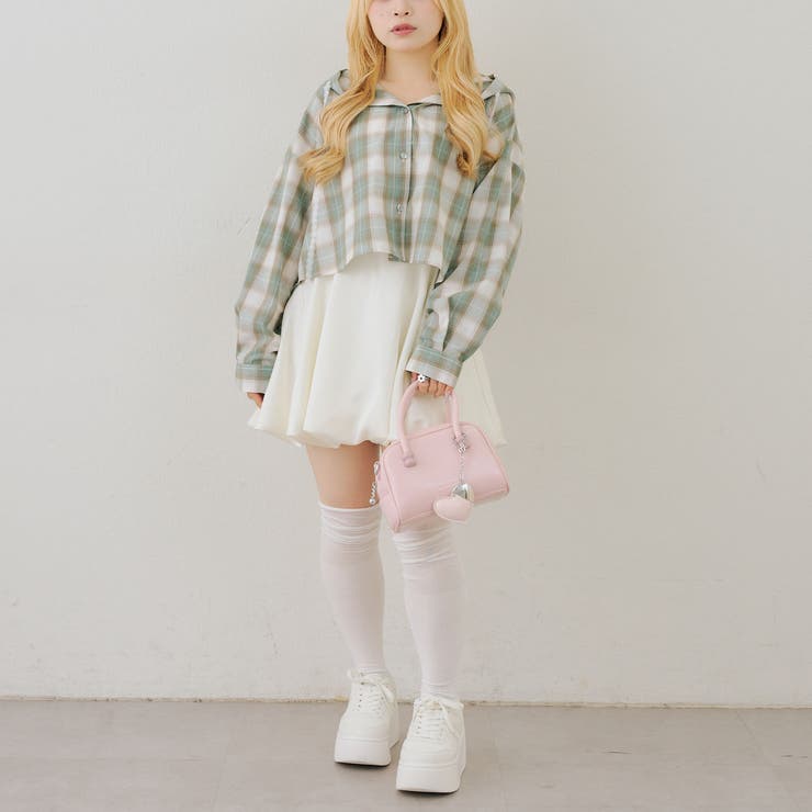 チェックフードレース付ブラウス | NICE CLAUP / OLIVE des OLIVE　OUTLET | 詳細画像6 