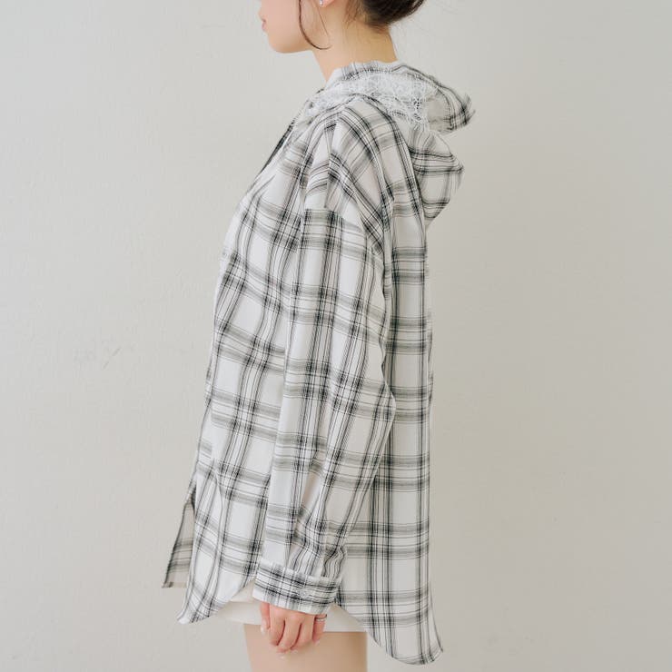 チェックフードレース付ブラウス | NICE CLAUP / OLIVE des OLIVE　OUTLET | 詳細画像48 