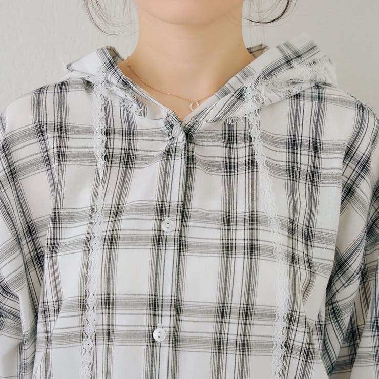 チェックフードレース付ブラウス | NICE CLAUP / OLIVE des OLIVE　OUTLET | 詳細画像51 