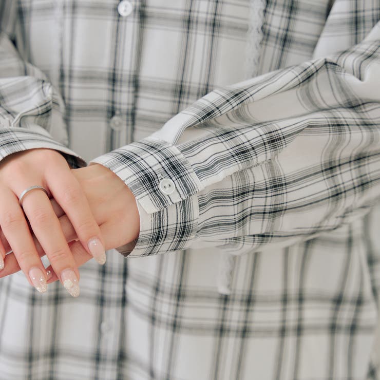 チェックフードレース付ブラウス | NICE CLAUP / OLIVE des OLIVE　OUTLET | 詳細画像52 