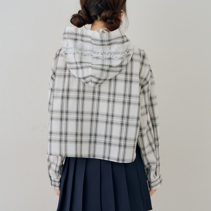 チェックフードレース付ブラウス | NICE CLAUP / OLIVE des OLIVE　OUTLET | 詳細画像56 