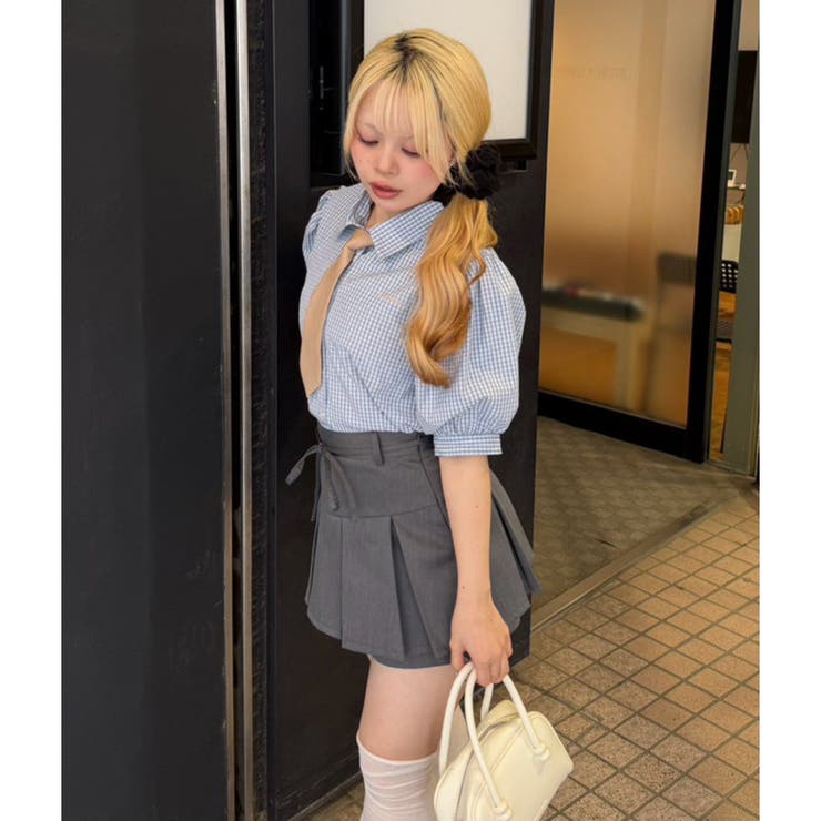 ブルー系 | スクールネクタイ付シャツ | NICE CLAUP / OLIVE des OLIVE　OUTLET