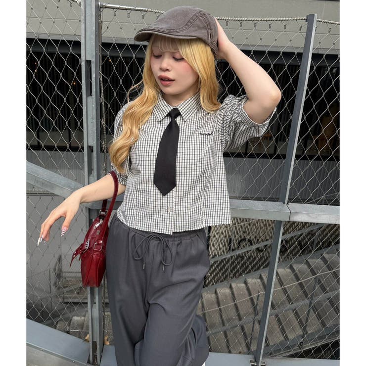 ホワイト系 | スクールネクタイ付シャツ | NICE CLAUP / OLIVE des OLIVE　OUTLET