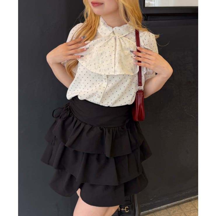 ドット | レースボウタイ付ブラウス | NICE CLAUP / OLIVE des OLIVE　OUTLET