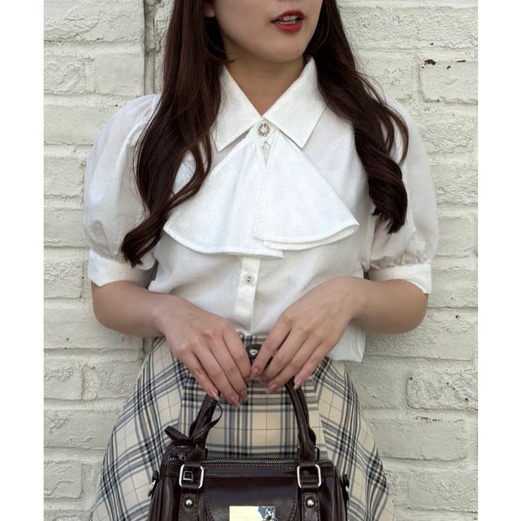 オフ | レースボウタイ付ブラウス | NICE CLAUP / OLIVE des OLIVE　OUTLET