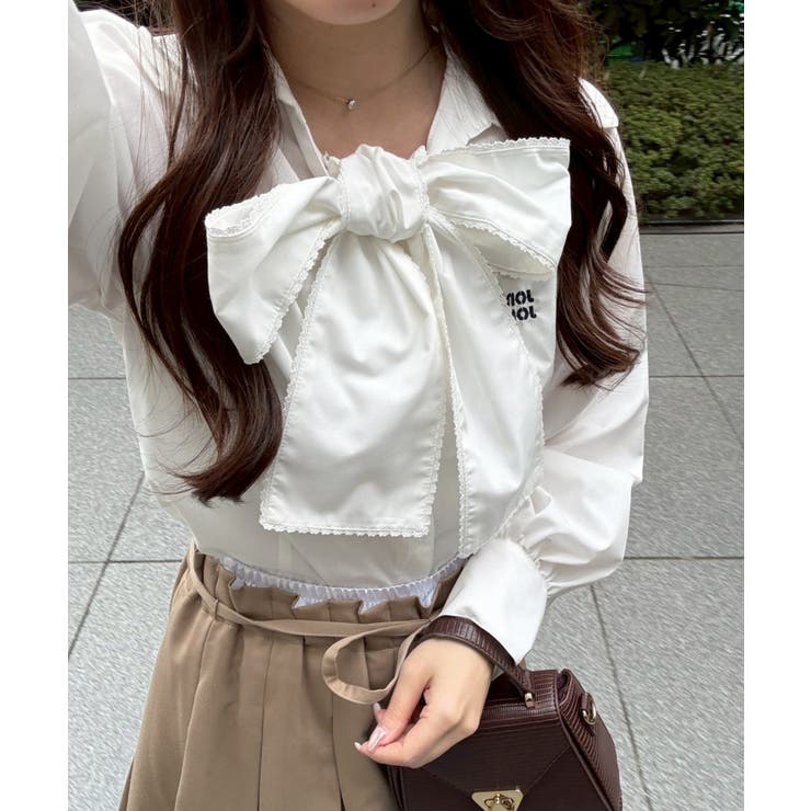 ピコレースボウタイブラウス | NICE CLAUP / OLIVE des OLIVE　OUTLET | 詳細画像1 