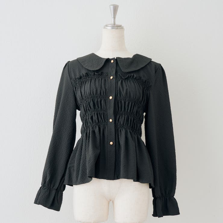 ブラック | シャーリング衿付ブラウス | RMAF　NICE CLAUP / OLIVE des OLIVE