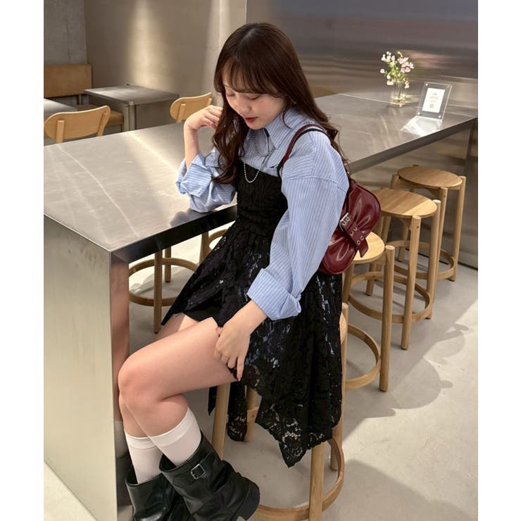 ブラック系 | 【丈の長さを選べる】イレヘムキャミチュニック | NICE CLAUP / OLIVE des OLIVE　OUTLET