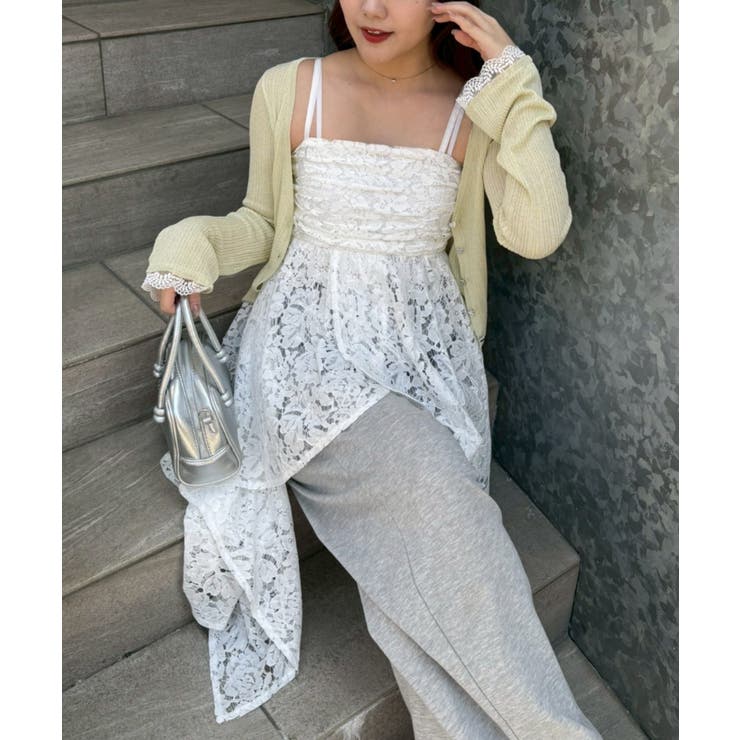 ホワイト系 | 【丈の長さを選べる】イレヘムキャミチュニック | NICE CLAUP / OLIVE des OLIVE　OUTLET