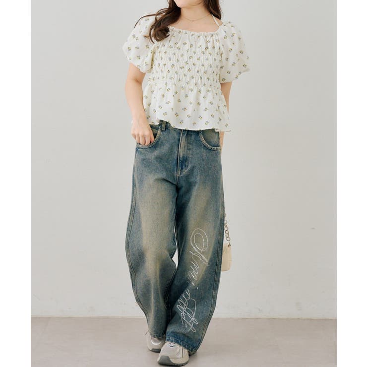 2WAYシャーリングパフ袖ブラウス | NICE CLAUP / OLIVE des OLIVE　OUTLET | 詳細画像2 