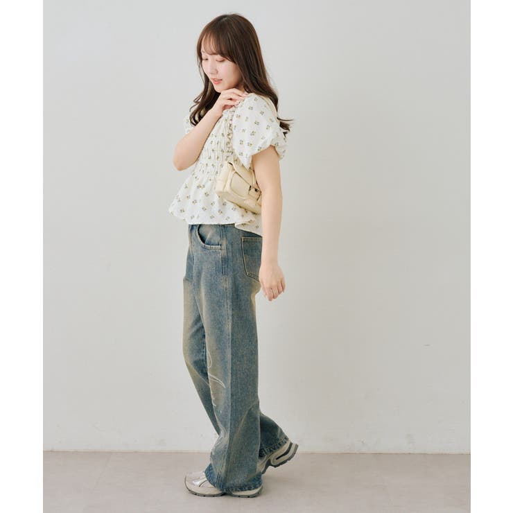 2WAYシャーリングパフ袖ブラウス | NICE CLAUP / OLIVE des OLIVE　OUTLET | 詳細画像6 