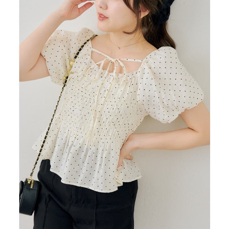 2WAYシャーリングパフ袖ブラウス | NICE CLAUP / OLIVE des OLIVE　OUTLET | 詳細画像10 