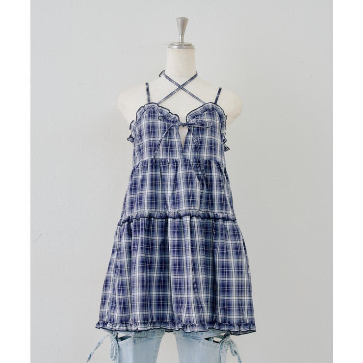 ネイビー | フリルティアードキャミ | NICE CLAUP / OLIVE des OLIVE　OUTLET