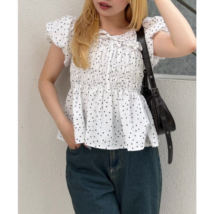 【Web限定】シャーリングペプラムブラウス | NICE CLAUP / OLIVE des OLIVE　OUTLET | 詳細画像3 