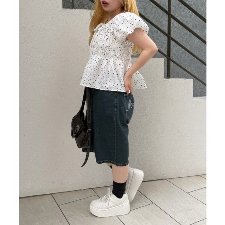 【Web限定】シャーリングペプラムブラウス | NICE CLAUP / OLIVE des OLIVE　OUTLET | 詳細画像5 