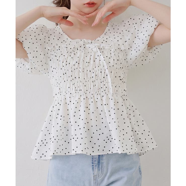 【Web限定】シャーリングペプラムブラウス | NICE CLAUP / OLIVE des OLIVE　OUTLET | 詳細画像18 